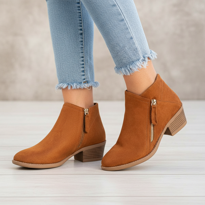 Orthopedic Leather Ankle Boots - Leah