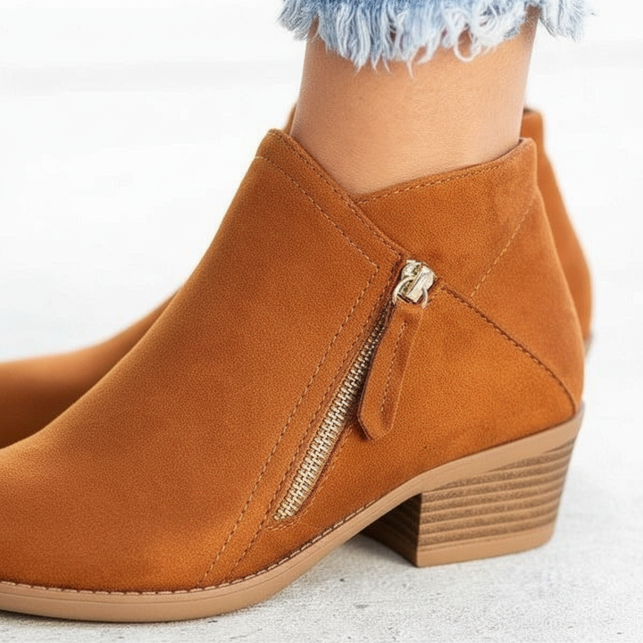Orthopedic Leather Ankle Boots - Leah