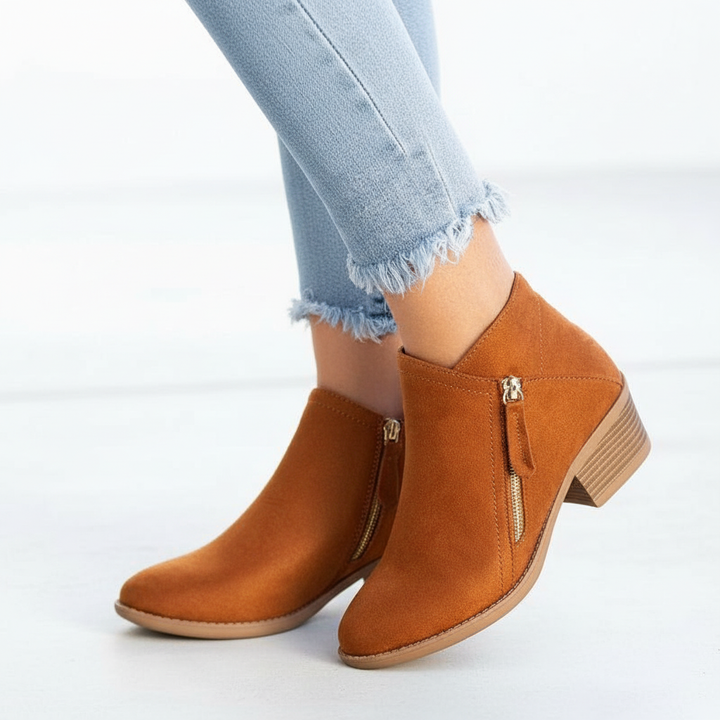 Orthopedic Leather Ankle Boots - Leah