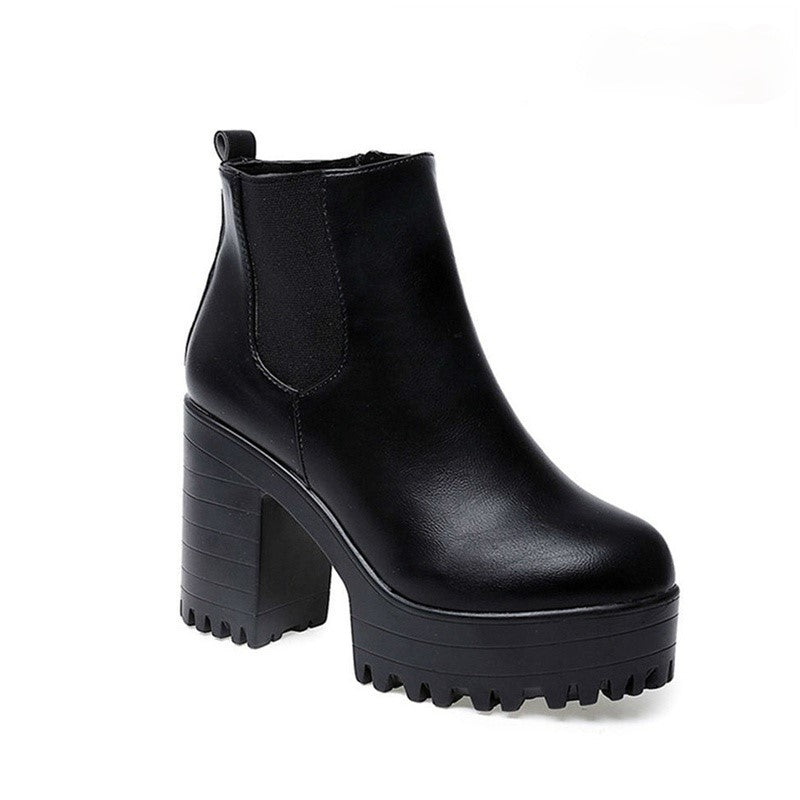Women's Orthopaedic Ankle Boots with Block Heel and Arch Support