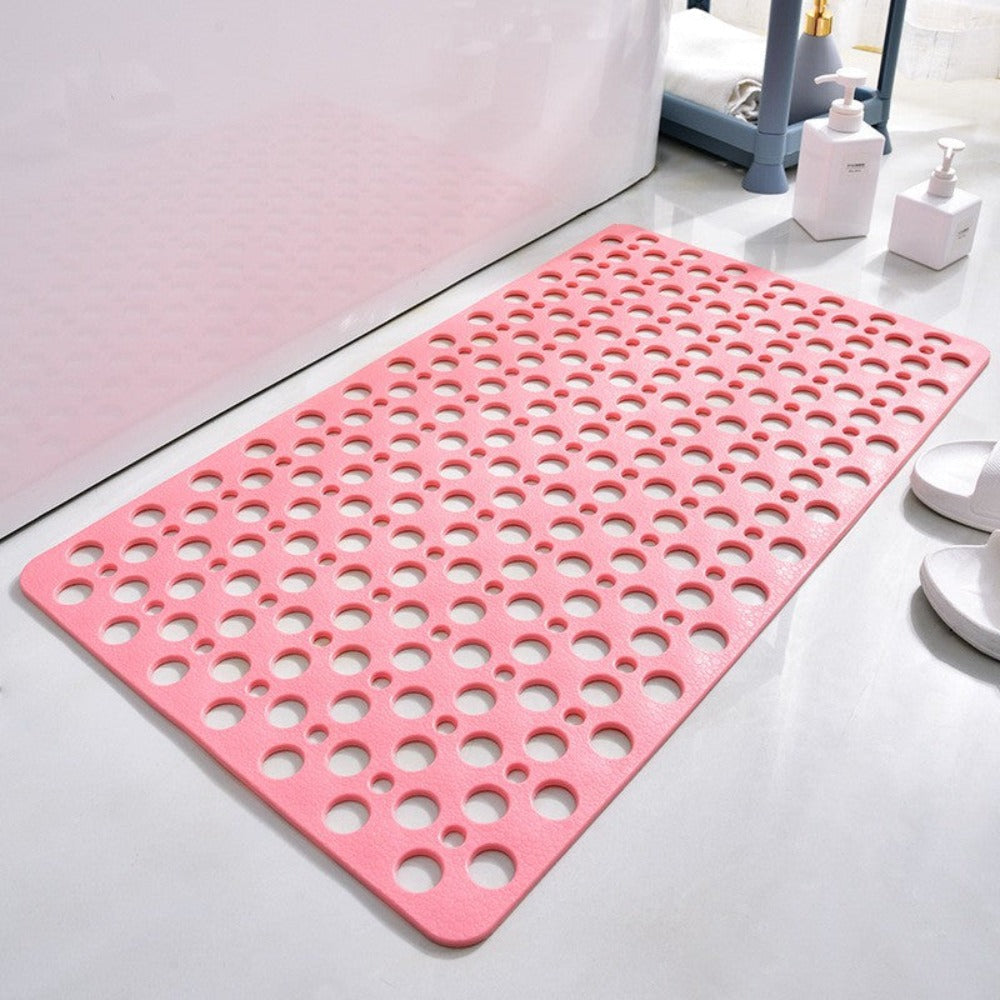 Quick Drain Anti-Slip Shower Mat with Suction Cups for Secure Grip