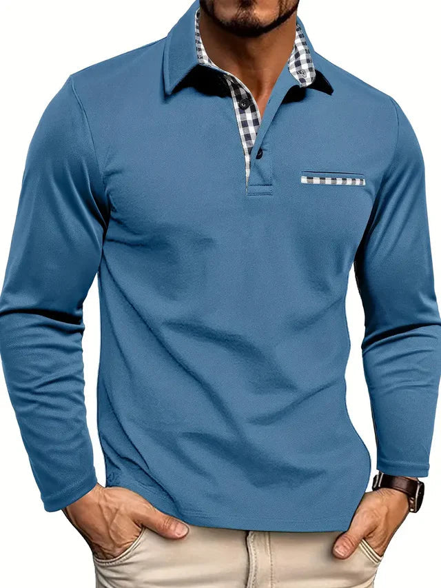 Men's Long-Sleeved Polo Shirt | Smart-Casual Comfort Fit
