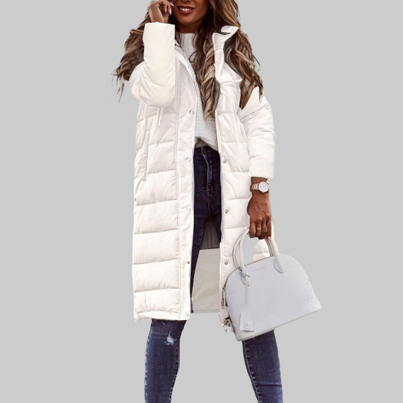 Women’s Quilted Long Hooded Jacket