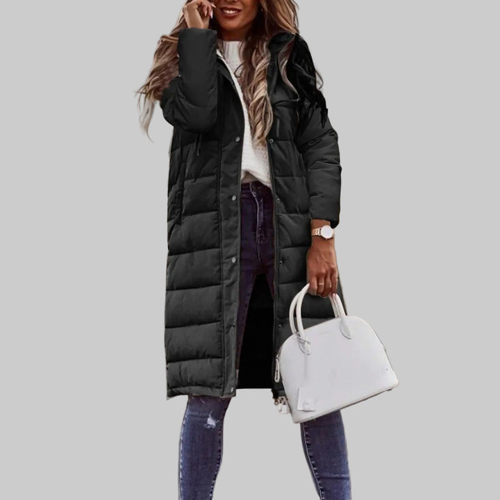 Women’s Quilted Long Hooded Jacket