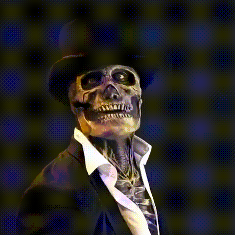 Realistic Skeleton Halloween Mask with Exposed Brain for Adults