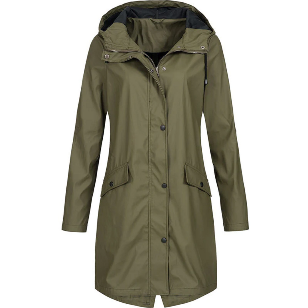 Waterproof Long Women's Raincoat - Luna