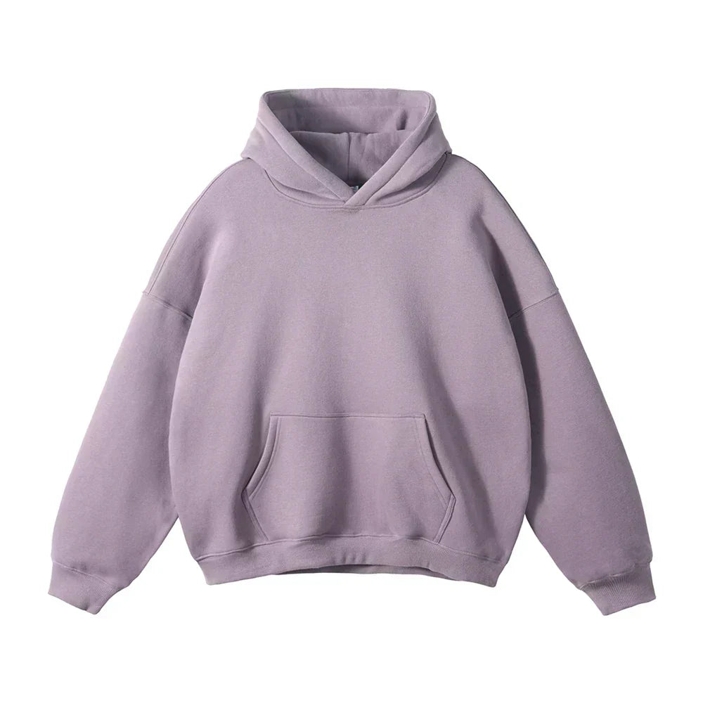 Relaxed Men's Pullover Hoodie with Kangaroo Pocket