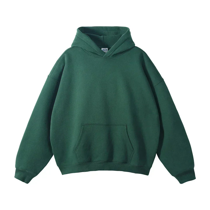 Relaxed Men's Pullover Hoodie with Kangaroo Pocket