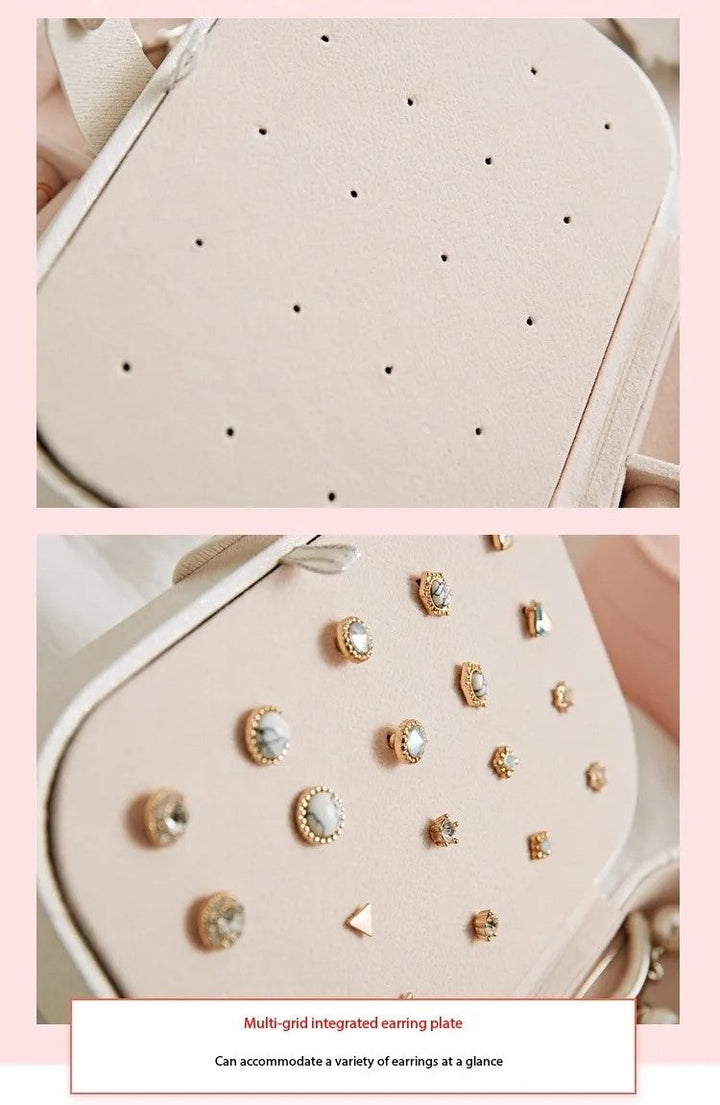 Double-Layer Portable Leather Jewelry Box