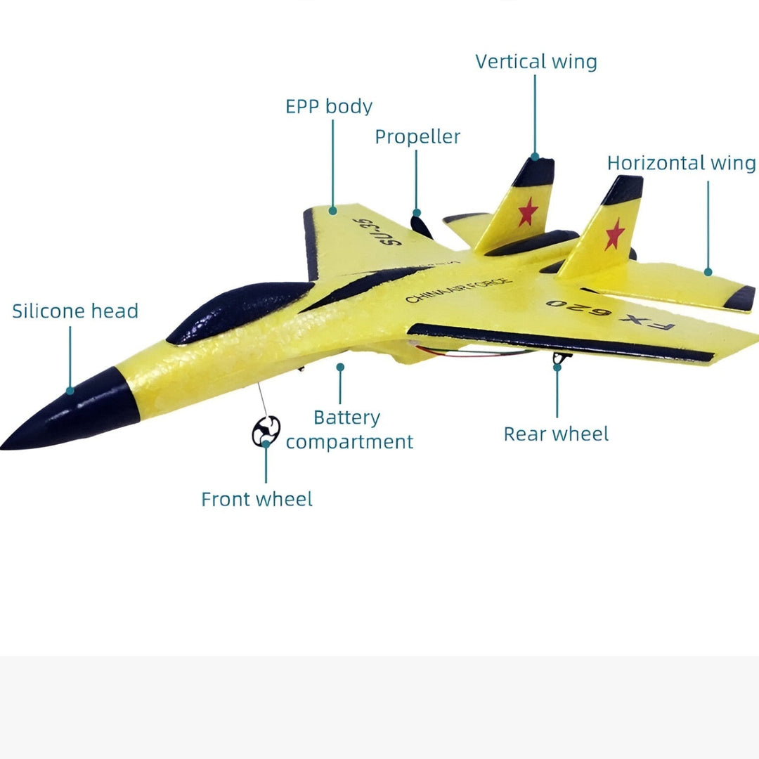 FalconAir LED Glider – RC Airplane with Hover Effect & Remote Control