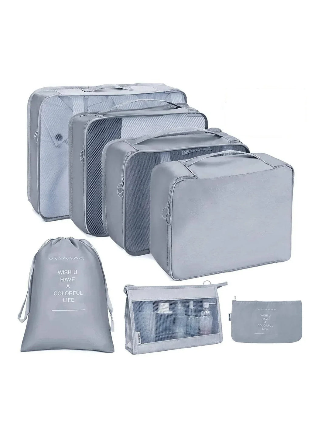 PackWunder Travel Organiser Set 7/8/9/10 Pieces | Foldable Suitcase Organiser | For Clothing, Shoes and Accessories