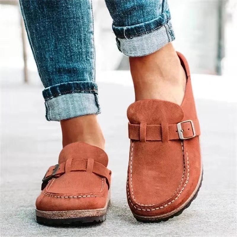 Retro Suede Slide Sandals with Orthopedic Comfort - Solenza