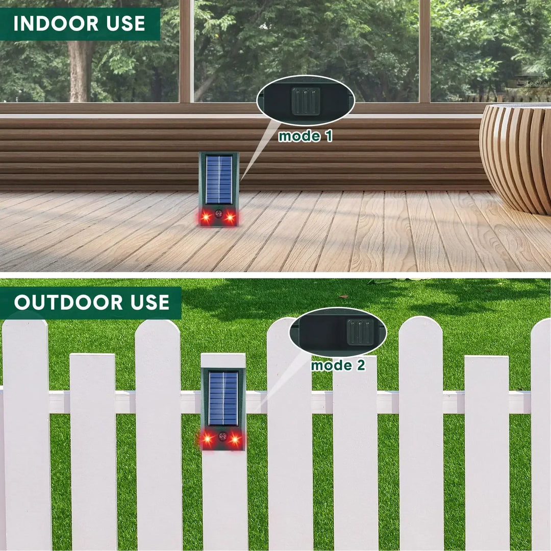 SolarGuardix Solar Ultrasonic Bird Repeller | With LED and Motion Sensor | IP58 Waterproof | 600 m² Coverage