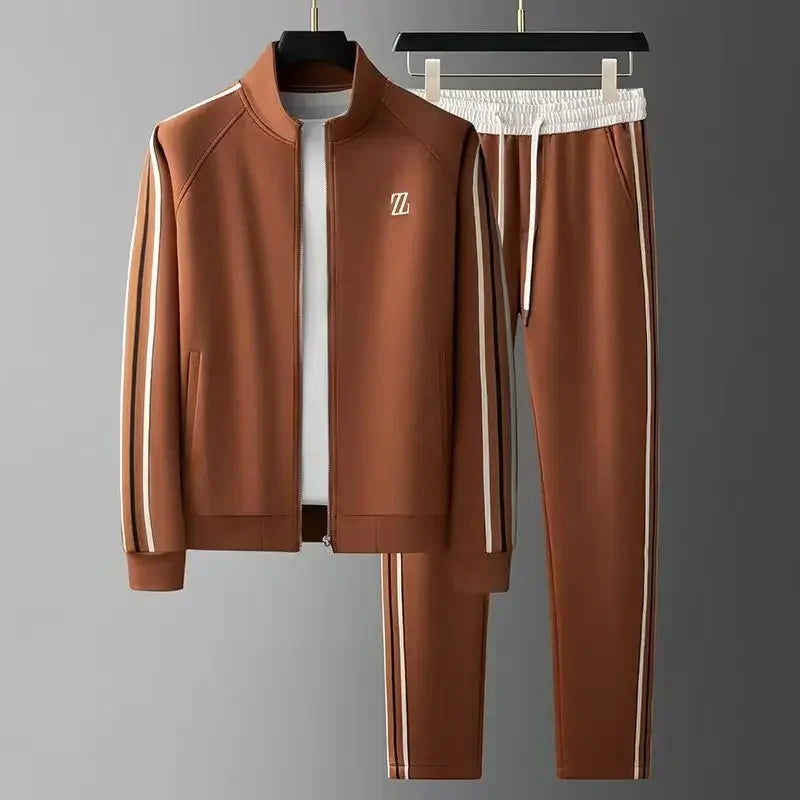 Women's Tracksuit with Leather Details and Adjustable Drawstring Pants