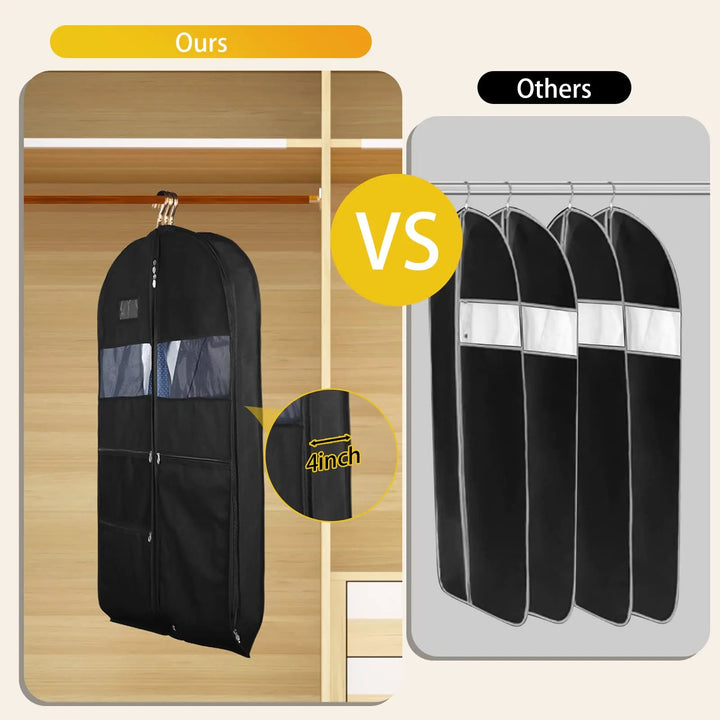 ReiseKleider Travel Garment Bag | Double-Sided Zip & XXL Pockets | Breathable & Transparent | 43-Inch Hanging Garment Organiser