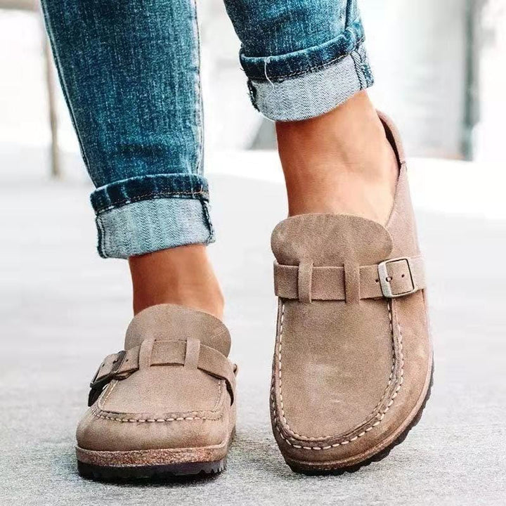 Retro Suede Slide Sandals with Orthopedic Comfort - Solenza
