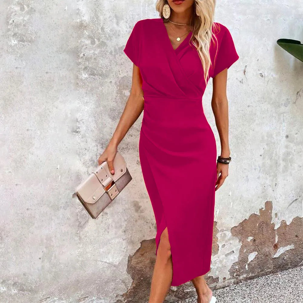 Maggiena – Casual Short V-Neck Mini Dress for Women | Effortless Charm