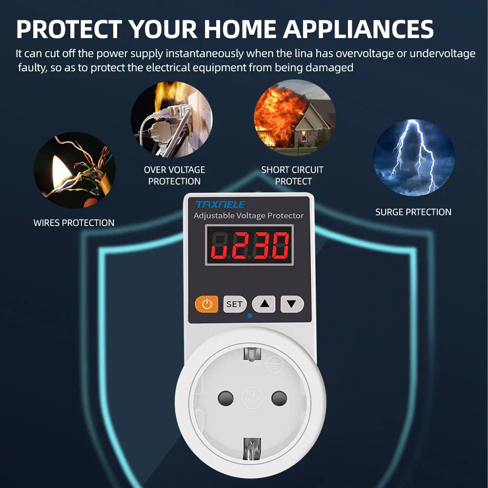 Automatic Voltage Protector Plug with Adjustable Settings – VoltGuard