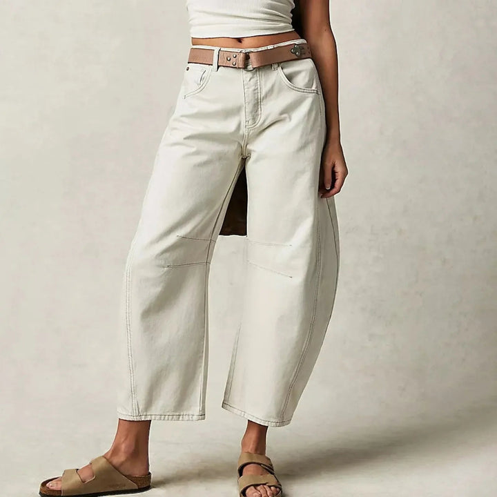 Women's casual wide-leg jeans – comfortable stretch denim, casual pants for everyday wear