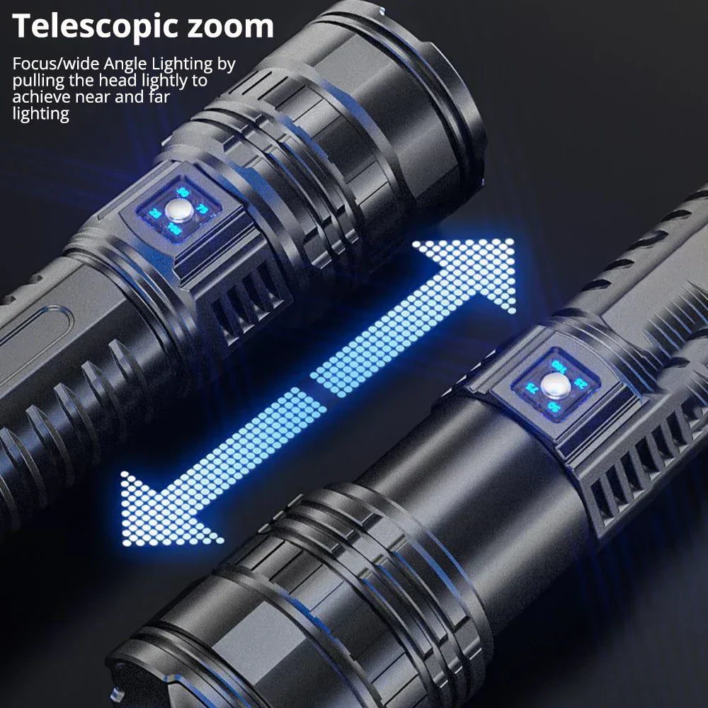 Rechargeable 10000 Lumen LED Flashlight – Striker