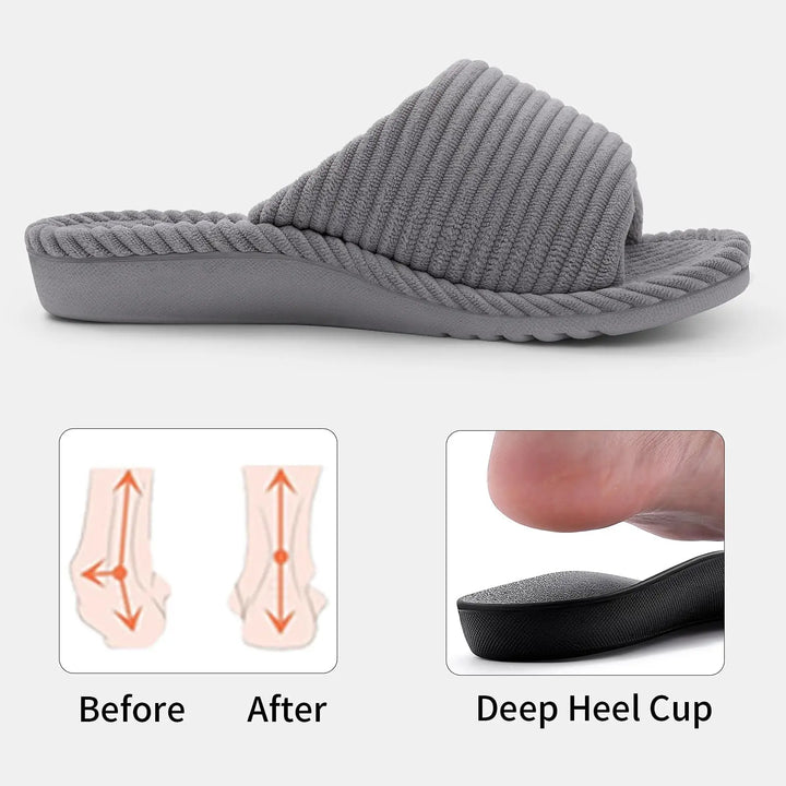 Orthopedic Corduroy Slippers with Arch Support