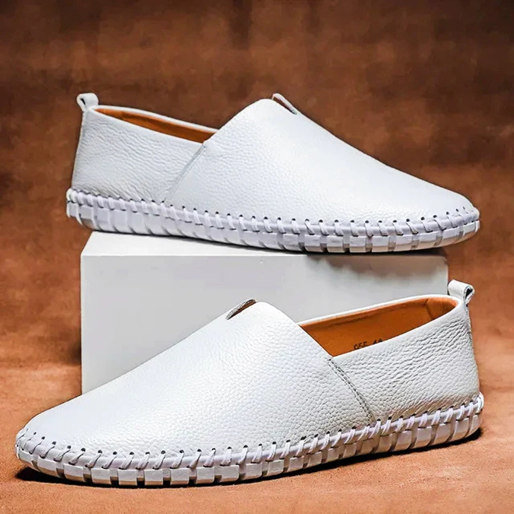 Elegant Loafers Matte Genuine Leather Slip Ons