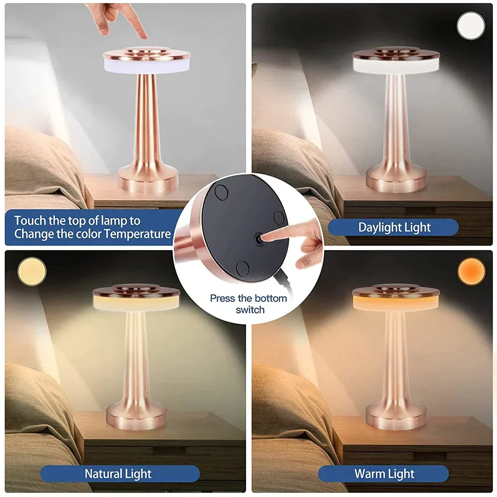 Classic Cordless Portable LED Table Lamp – LumiCrest
