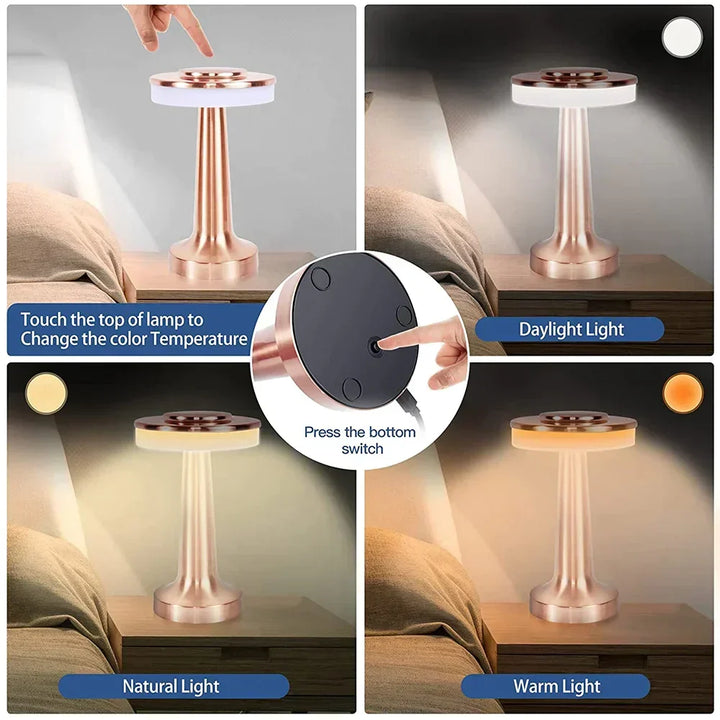 Classic Cordless Portable LED Table Lamp – LumiCrest