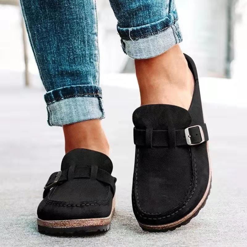 Retro Suede Slide Sandals with Orthopedic Comfort - Solenza