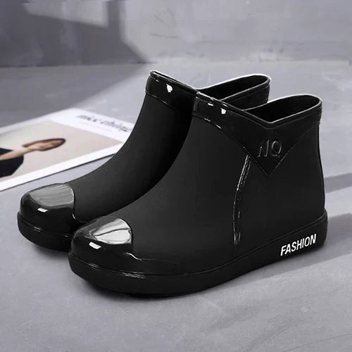 Women's Waterproof Wellington Ankle Boots with Side Zip – Selis