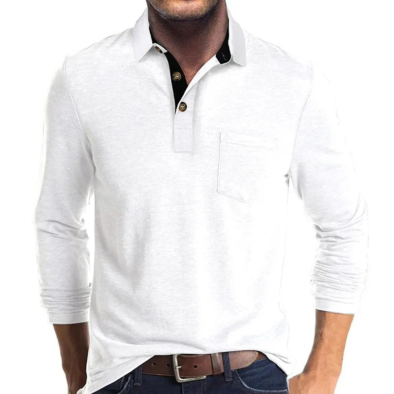 Men's Long-Sleeved Polo Shirt - Breathable & Versatile – Matteo