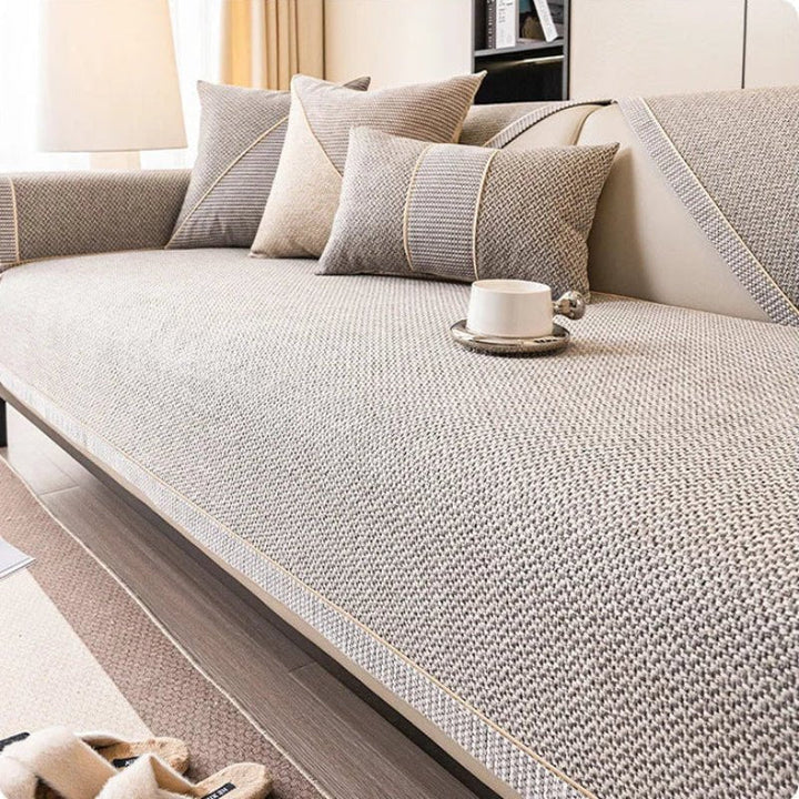 NATURWEFT – Non-Slip Cotton-Linen Sofa Cover for All Seasons