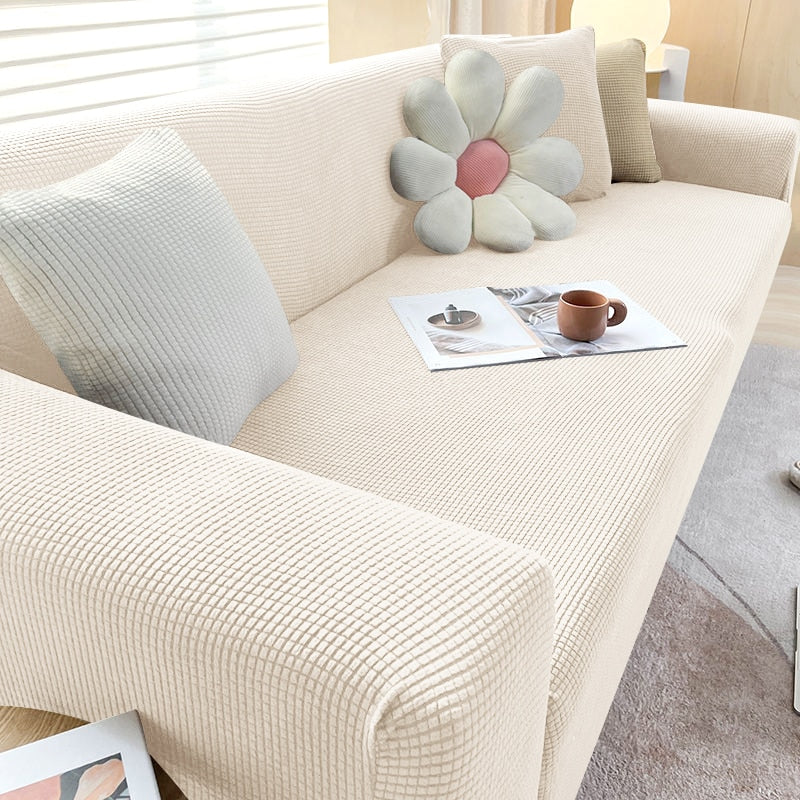 Textured Stretch Sofa Cover Non-Slip Sofa Protector