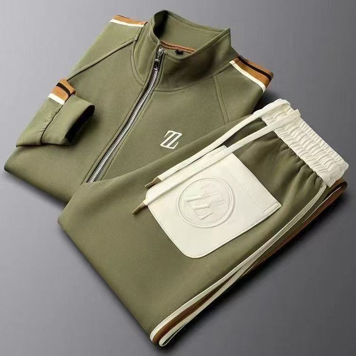 Women's Tracksuit with Leather Details and Adjustable Drawstring Pants