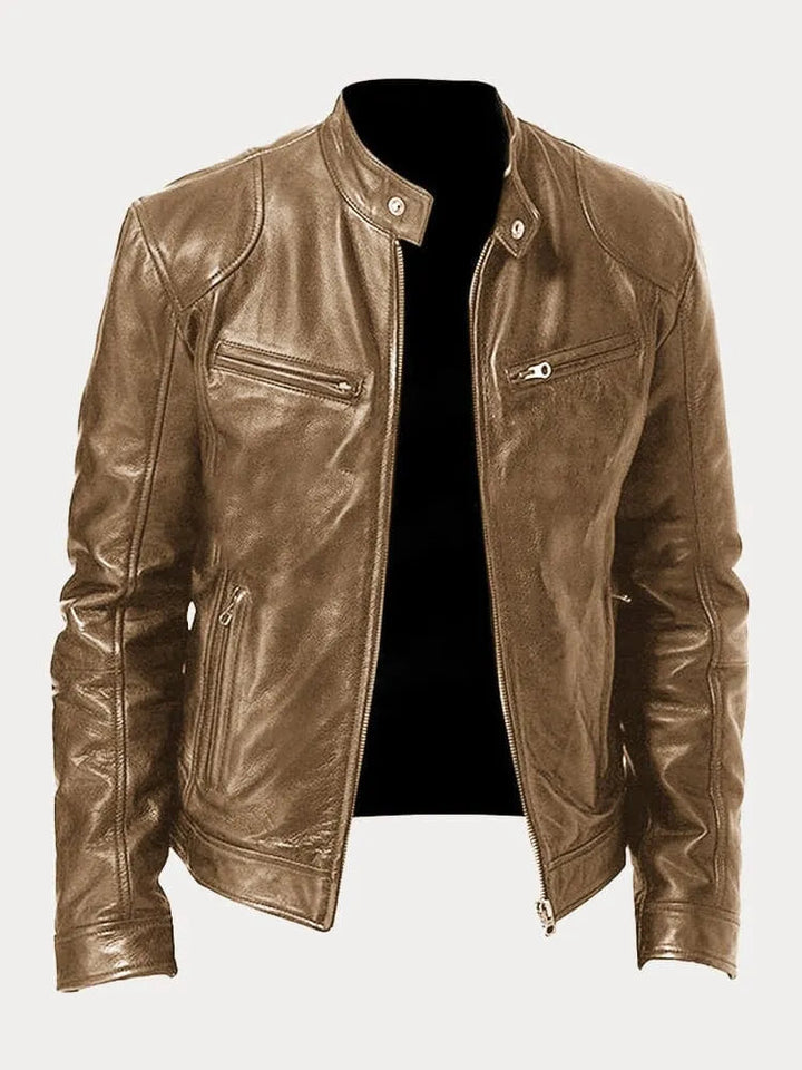 Joren™ | Timeless Leather Jacket with Zip