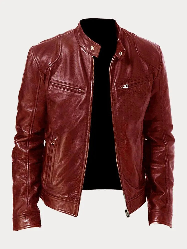 Joren™ | Timeless Leather Jacket with Zip