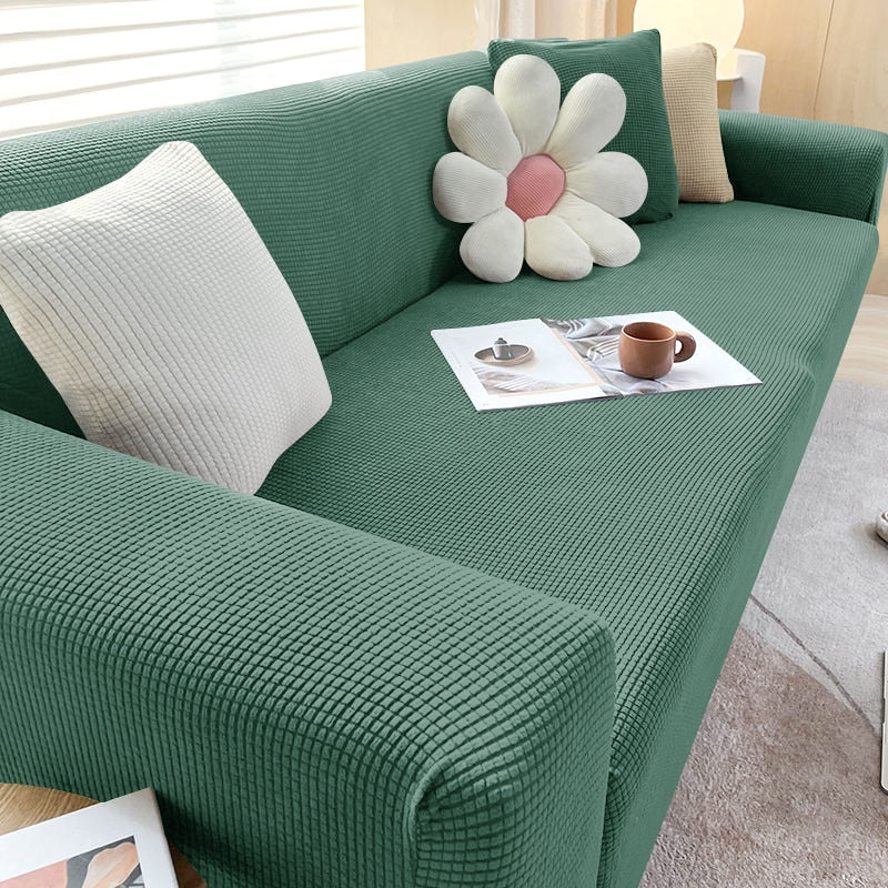 Textured Stretch Sofa Cover Non-Slip Sofa Protector