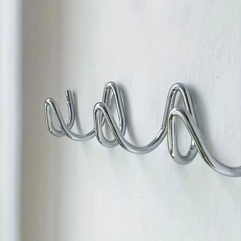 Trio Scandinavian Wall Coat Rack – Metal Hook Rail with 3 Hooks for Keys and Coats