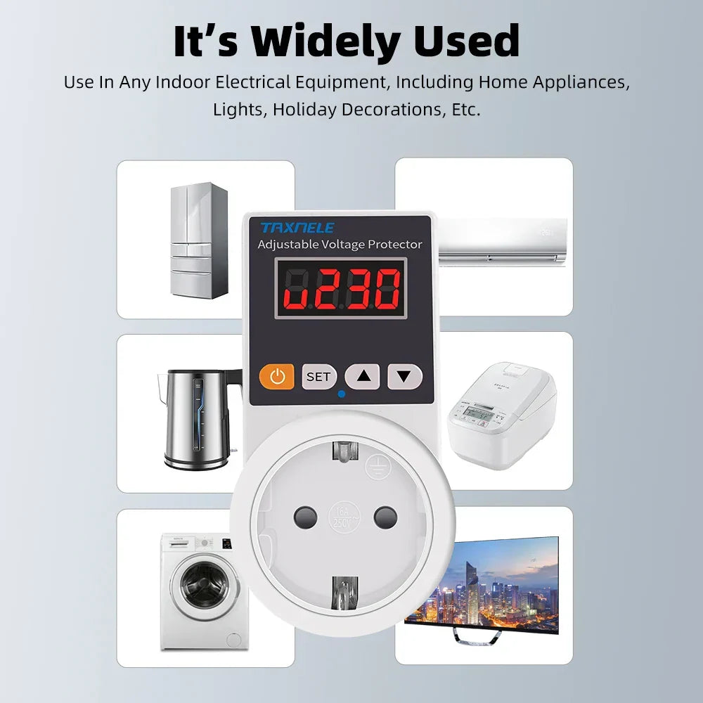 Automatic Voltage Protector Plug with Adjustable Settings – VoltGuard