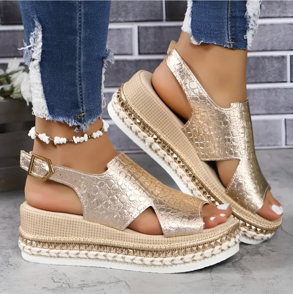 Gold Orthopädische Sandalen
