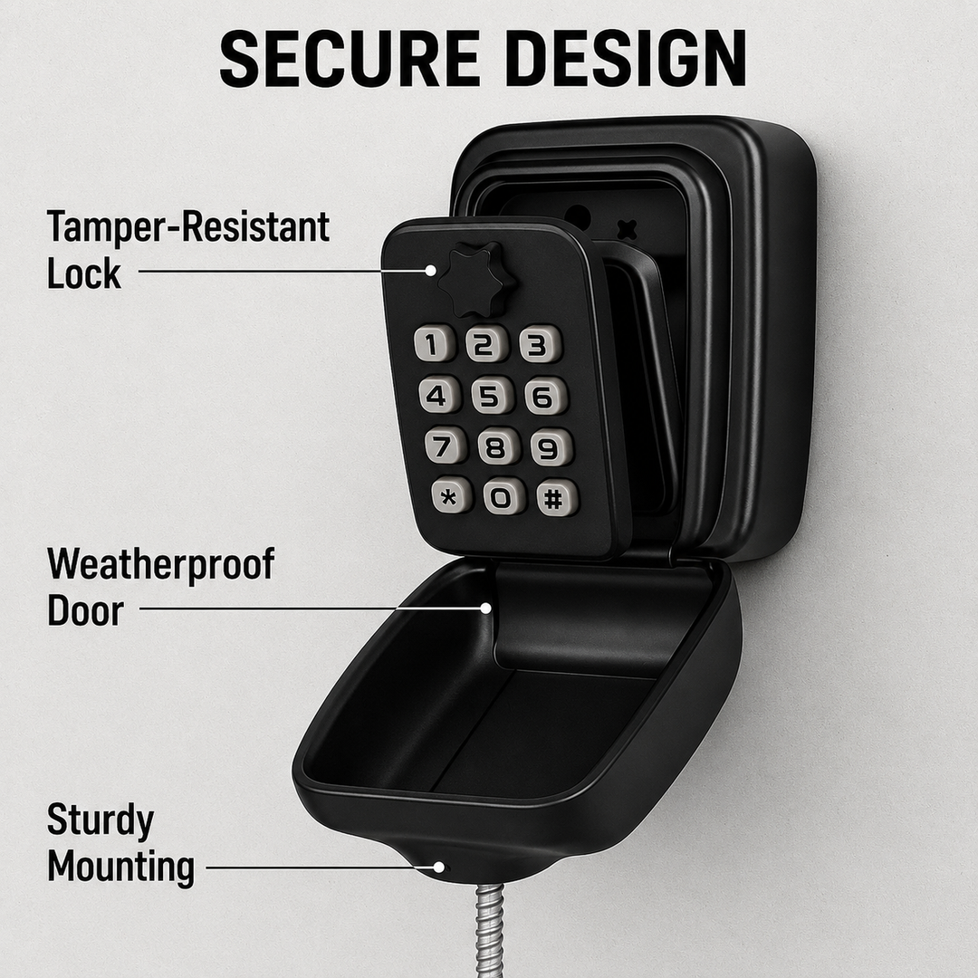 Key Safe with Code | Weatherproof Metal | Adjustable Combination Lock