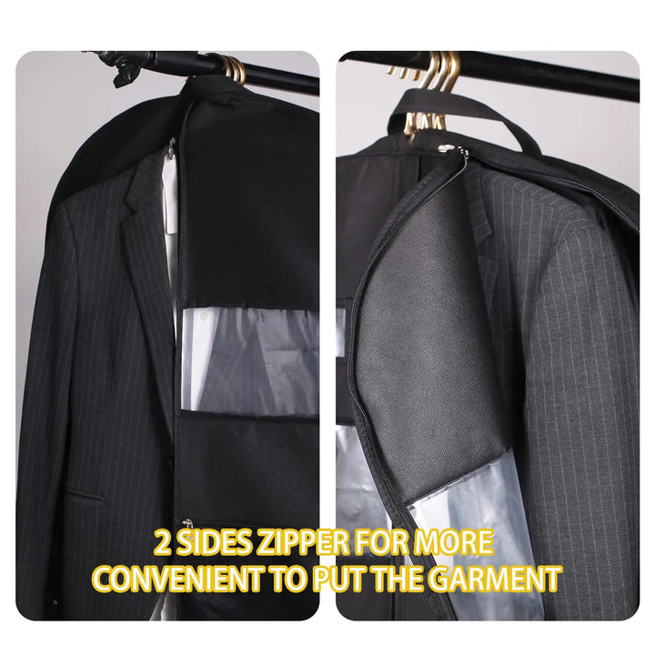 ReiseKleider Travel Garment Bag | Double-Sided Zip & XXL Pockets | Breathable & Transparent | 43-Inch Hanging Garment Organiser