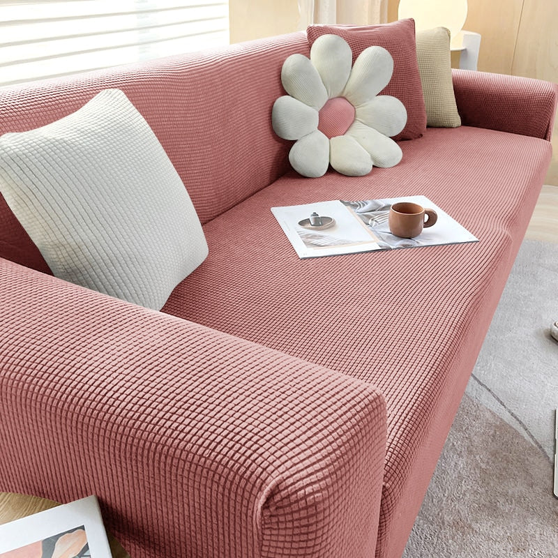Textured Stretch Sofa Cover Non-Slip Sofa Protector