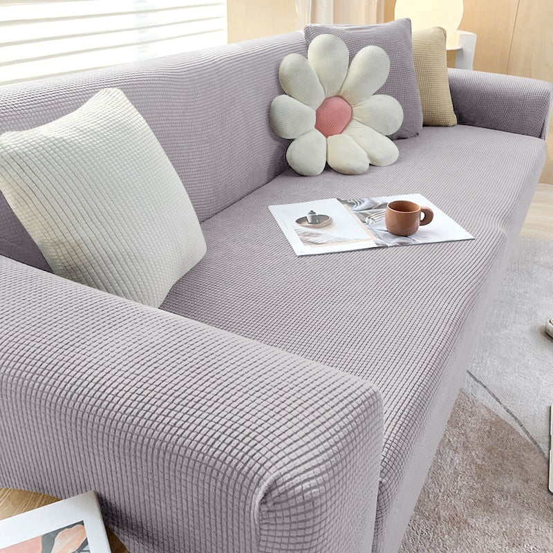 Textured Stretch Sofa Cover Non-Slip Sofa Protector