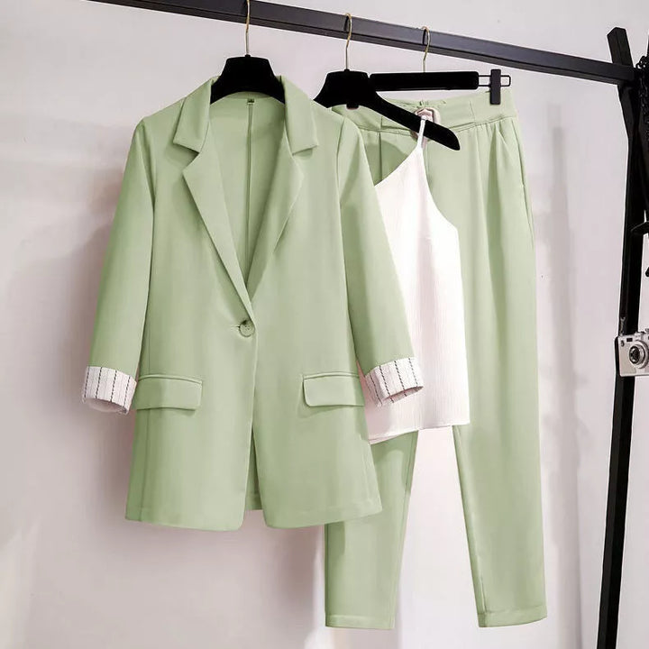 Women's Blazer Suit Three-Piece with Lapels and Pants