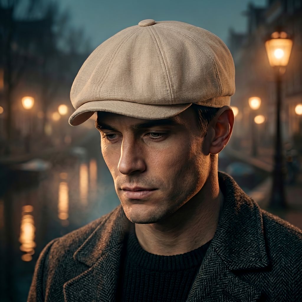 Vintage Flat Cap – Classic Retro Newsboy Cap