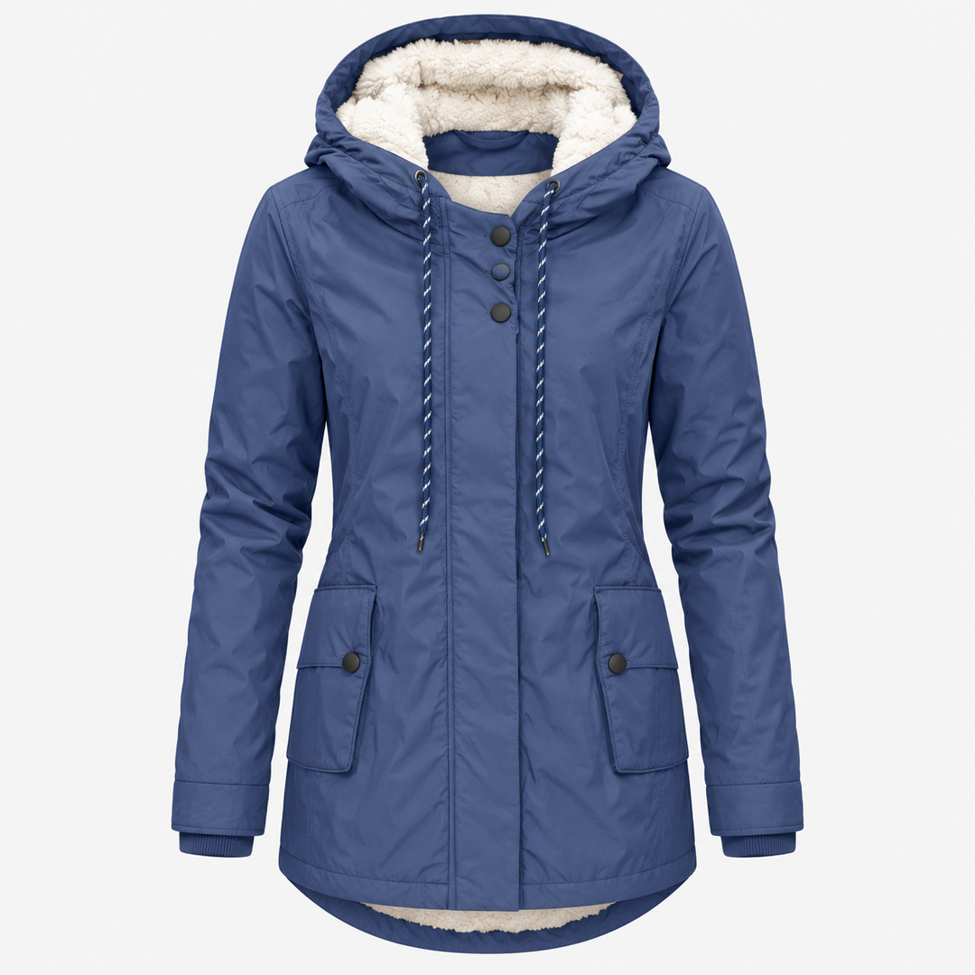 Women's Long Waterproof Winter Coat – Hooded, Warm Lining, Casual for Cold Weather