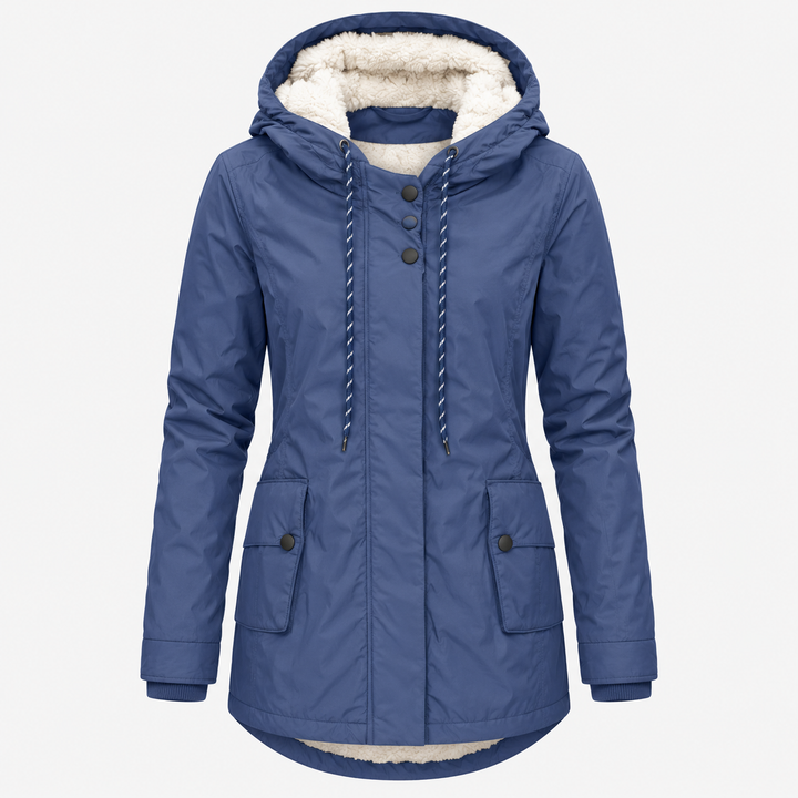 Women's Long Waterproof Winter Coat – Hooded, Warm Lining, Casual for Cold Weather