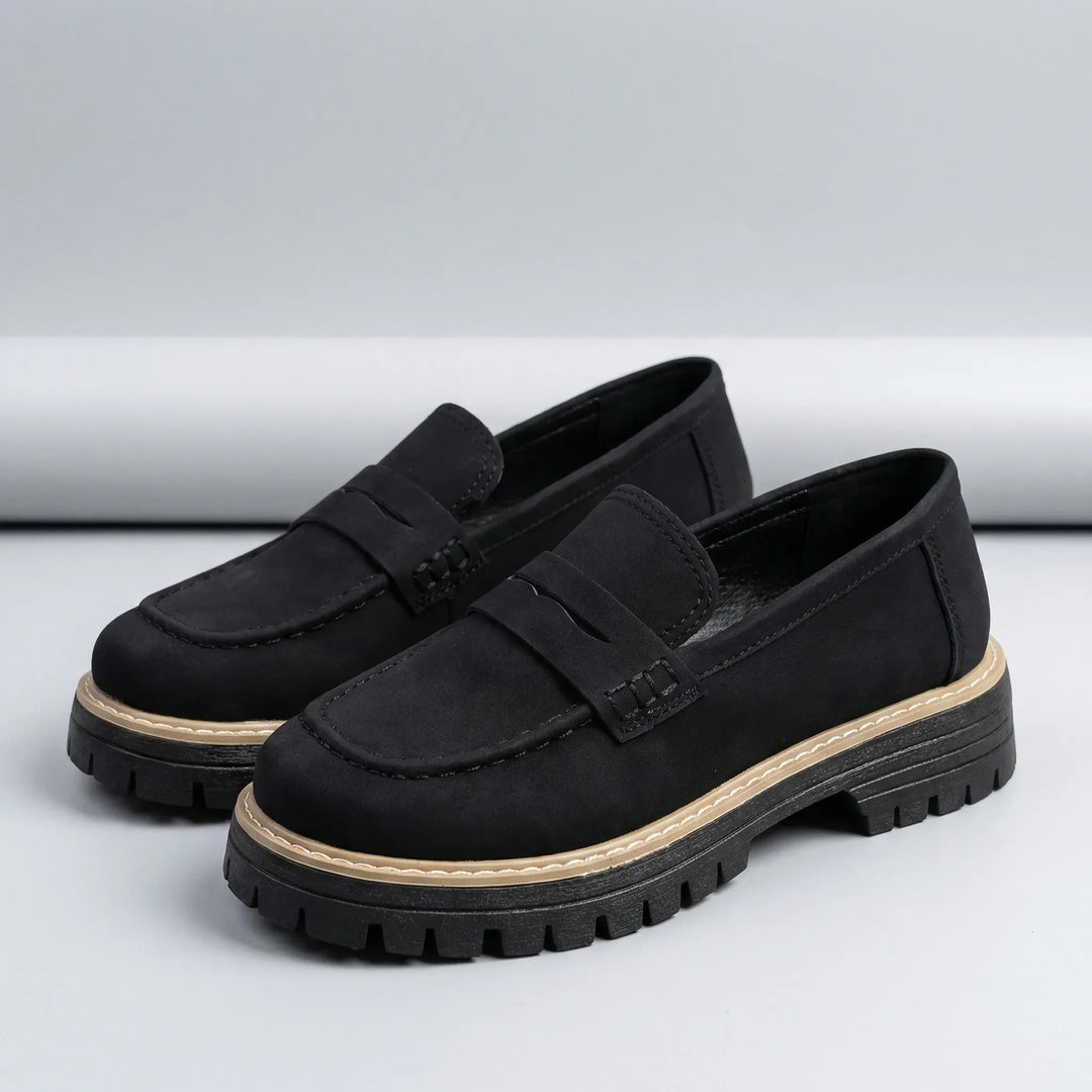 Slip-On Loafers with Low Block Heel - Liv