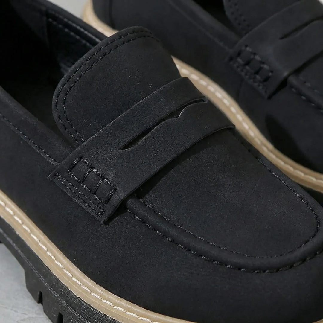 Slip-On Loafers with Low Block Heel - Liv